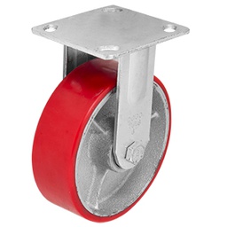 [ZF5060] RODAJA FIERRO PU ROJO FIJA 6&quot;