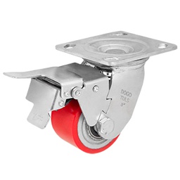 [ZF5065] RODAJA FIERRO PU ROJO GIRA / FRENO 3&quot;