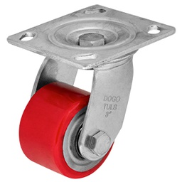 [ZF5061] RODAJA FIERRO PU ROJO GIRATORIA 3&quot;