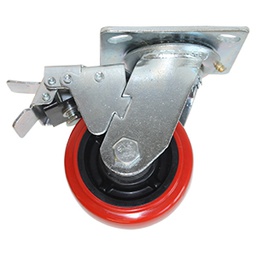 [ZF5075] RODAJA PP NEGRO Y PU ROJO GIRA FRENO 4&quot;