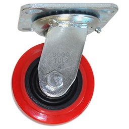 [ZF5072] RODAJA PP NEGRO Y PU ROJO GIRATORIA 4&quot;