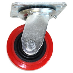 [ZF5074] RODAJA PP NEGRO Y PU ROJO GIRATORIA 6&quot;