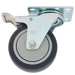 [ZF5092] RODAJA PP Y TPR GRIS GIRATORIA FRENO 3&quot;