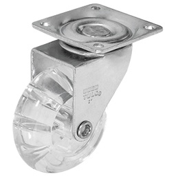 [ZF5252] RODAJA PU TRANSPARENTE GIRATORIA 2" 