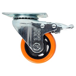 [ZF5118] RODAJA PVC NARANJA GIRATORIA FRENO 3&quot;