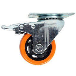 [ZF5119] RODAJA PVC NARANJA GIRATORIA FRENO 4&quot;