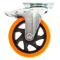 [ZF5238] RODAJA PVC NARANJA GIRATORIA Y FRENO 5"