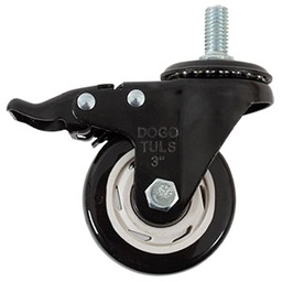[ZF5192] RODAJA PVC NEGRO ESPI ROSC 1/2 FRENO 3&quot;