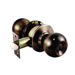 [PF0081] CERRADURA DE POMO ESFERA ENTRADA/RECAMARA LATON ANTIGUO