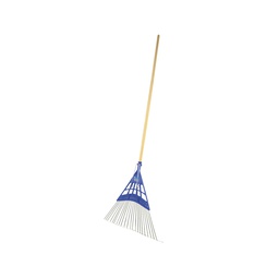 [TC0660] ESCOBA METAL-PLASTICO 22 DIENTES CON MANGO DE MADERA