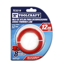 [TC3219] HILO DE NYLON P/DESBROZADORA2.7MM (.105&quot;) 12M BLISTER