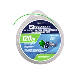 [TC3212] HILO DE NYLON P/DESBROZADORA2MM  (.080&quot;) 120M TIPO DONA