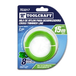 [TC3217] HILO DE NYLON P/DESBROZADORA2MM  (.080&quot;) 15M BLISTER