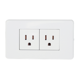 [8810900] CONTACTO DOBLE CON PLACA BLANCA 36 mm