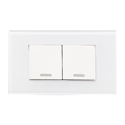 [8842900] APAGADOR DOBLE CON PLACA DE ACRILICO BLANCA 36MM