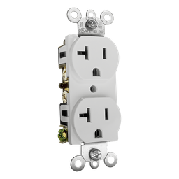 [8810155] CONTACTO DOBLE ATERRIZADO BLANCO 20 AMP 127 VOLTS