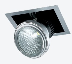 [AF001ABL] LUMINARIO CUADRADO DE EMPOTRAR LED 1 SALIDA DIRIGIBLE CON REFLECTOR ESPECULAR GRIS 25 W 110-240 V~ 60 Hz 4 200 K 2 120 lm