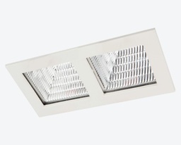 [AFL72B-2] LUMINARIO CUADRADO DE EMPOTRAR LED 2 SALIDAS FIJO ESPECULAR CON REFLECTOR CUADRADO BLANCO 2X10W 110-240V~ 60Hz