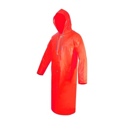 [ECO-1120HVANXG] GABARDINA IMPERMEABLE LARGA ECOFRIENDLY HIGH VISIBILITY ANARANJADA TALLA XG.