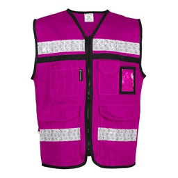 [SR-2030MOCRGD] CHALECO RESCATISTA CERRADO MORADO 100% ALGODON C/ REF TALLA GD