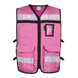 [ECO-2040ROCRXG] CHALECO RESCATISTA ROSA TALLA XG CON REFLEJANTES