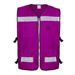 [ECO-3040MOCR2XG] CHALECO RESCATISTA ABIERTO MORADO ALGODON/POLIESTER CON REFLEJANTE TALLA 2XG