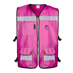 [ECO-3040ROCR2XG] CHALECO RESCATISTA ABIERTO ROSA ALGODON/POLIESTER CON REFLEJANTE TALLA 2XG