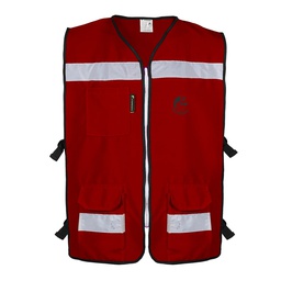 [ECO-3040GUCRCH] CHALECO RESCATISTA ABIERTO GUINDO ALGODON/POLIESTER CON REFLEJANTE TALLA CH