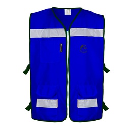 [ECO-3040AZRCRGD] CHALECO RESCATISTA ABIERTO AZUL REY ALGODON/POLIESTER CON REFLEJANTE TALLA GD