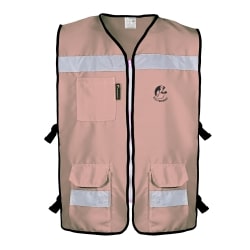 [ECO-3040BGCRCH] CHALECO RESCATISTA ABIERTO BEIGE ALGODON/POLIESTER CON REFLEJANTE TALLA CH