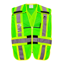 [ECO-1215VCR] CHALECO ECOFRIENDLY VERDE JERSEY DESPRENDIBLE ANSI TIPO R CLASE 2, C/REF BICOLOR 4&quot;, UNITALLA