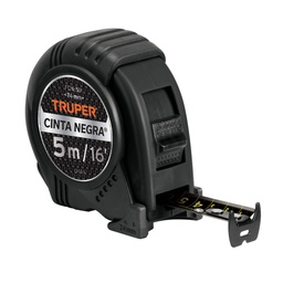 [102598] Flexometro contra impactos 5 m, Cinta Negra 19 mm, Truper