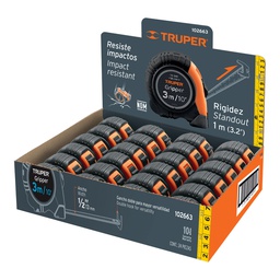[102663] Flexometro Gripper 3 m cinta 13 mm display box con 24 piezas