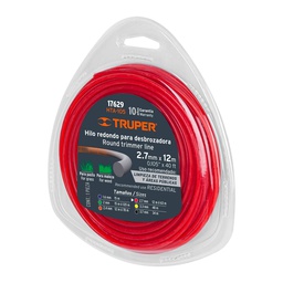 [17629] Rollo de hilo para desbrozadora, 2.7 mm x 12 m, Truper