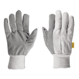 [20330] Guantes de algodon con puntos PVC en palma, unitalla, Pretul