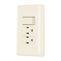 [26633] Placa armada interruptor y 2 contactos, marfil, Basic