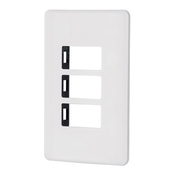 [27224] Placa 3 modulos de ABS, blanca, Volteck Basic