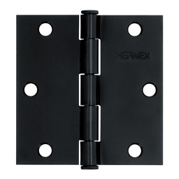 [46708] Bisagra cuadrada 3 1/2' acero negro, cabeza plana, Hermex