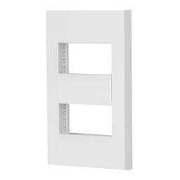 [47063] Placa 2 ventanas, 1 modulo, linea Española, color blanco