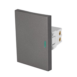 [47822] Interruptor sencillo acero inox de 3 modulos, linea Lisboa