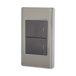 [47840] Placa armada acero inox 2 interruptores 1.5 modulos, Lisboa