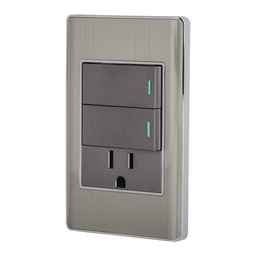 [47847] Placa armada acero 2 interruptores y contacto 1 mod,Lisboa