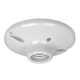 [47915] Portalampara de porcelana, 4-1/2', redonda, a granel Volteck
