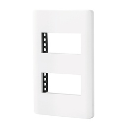 [47937] Placa blanca de 2 ventanas 1 modulo, linea Lisboa, Volteck
