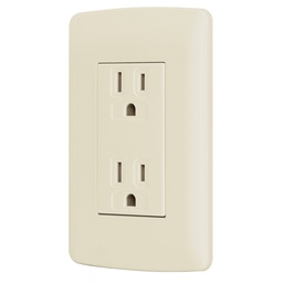 [48110] Contacto duplex aterrizado, color marfil, linea Italiana 