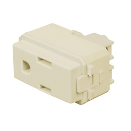 [48112] Contacto sencillo, 2 polos + tierra, linea Italiana, marfil