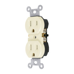 [48311] Contacto duplex, 2 polos 3 hilos, Standard, granel, marfil