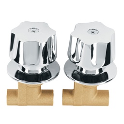 [49249] Juego llaves empotrar soldables, maneral metalico, Foset