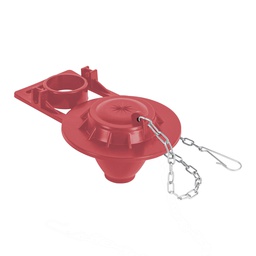 [49362] Sapo 2' para WC, silicona, rojo, cadena inox, Foset