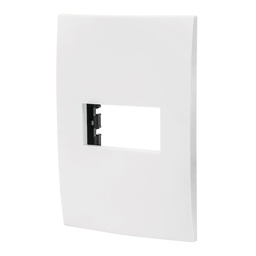 [48303] Placa 1 modulo de ABS, linea Oslo, color blanco, Volteck